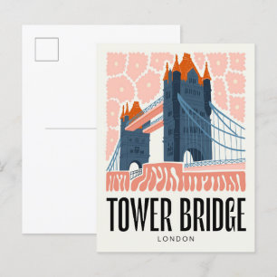 Tower Bridge Londen abstracte reizen bloemsierkuns Briefkaart