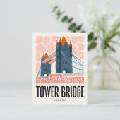 Tower Bridge Londen abstracte reizen bloemsierkuns Briefkaart (Staand voorkant)