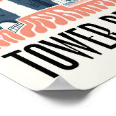 Tower Bridge Londen abstracte reizen bloemsierkuns Poster (Hoek)