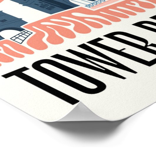 Tower Bridge Londen abstracte reizen bloemsierkuns Poster (Hoek)