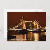 Tower Bridge, Londen bij nacht, Engeland / liefde  Briefkaart (Voorkant / Achterkant)
