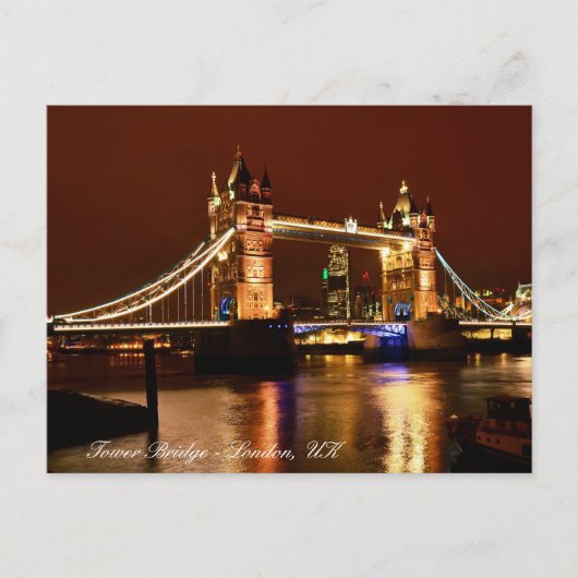 Tower Bridge, Londen bij nacht, Engeland / liefde  Briefkaart (Voorkant)