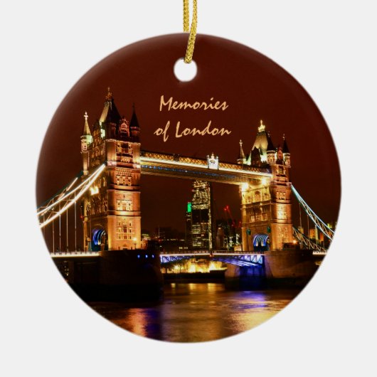 Tower Bridge, Londen bij nacht, Engeland (UK) Cera Keramisch Ornament (Voorkant)