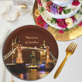 Tower Bridge & Londen bij Night, Engeland/party UK Papieren Bordje