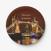 Tower Bridge & Londen bij Night, Engeland/party UK Papieren Bordje (Voorkant)