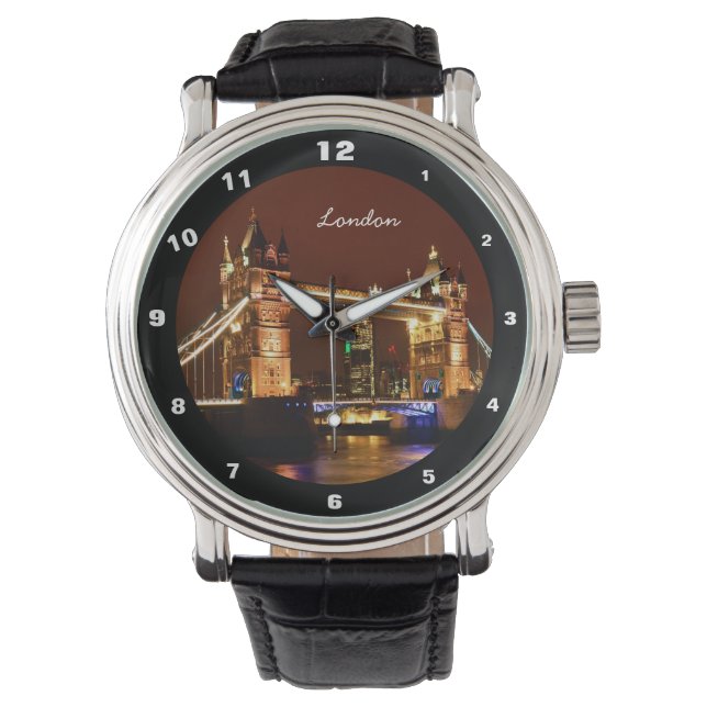 Tower Bridge, Londen bij Night, Engeland (UK) Horloge (Voorkant)