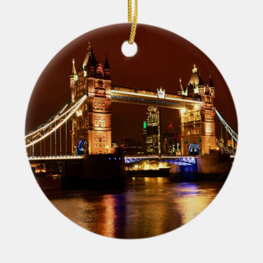 Tower Bridge, Londen bij Night, Engeland (UK) Keramisch Ornament (Voorkant)