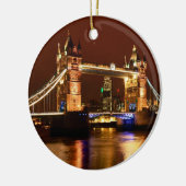 Tower Bridge, Londen bij Night, Engeland (UK) Keramisch Ornament (Links)