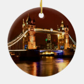 Tower Bridge, Londen bij Night, Engeland (UK) Keramisch Ornament (Achterkant)
