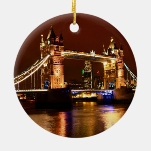 Tower Bridge, Londen bij Night, Engeland (UK) Keramisch Ornament (Achterkant)