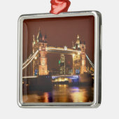 Tower Bridge, Londen bij Night, Engeland (UK) Metalen Ornament (Links)