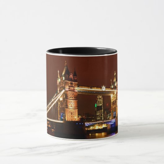 Tower Bridge, Londen bij Night, Engeland (UK) Mok (Midden)