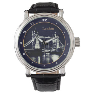 Tower Bridge & Londen bij Night England /British Horloge
