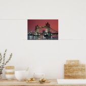 Tower Bridge, Londen bij zonsondergang, Engeland,  Poster (Keuken)
