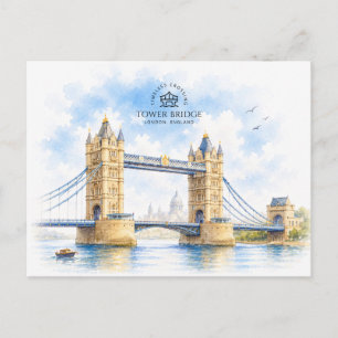 Tower Bridge, Londen, Engeland, Iconisch Landmark Briefkaart