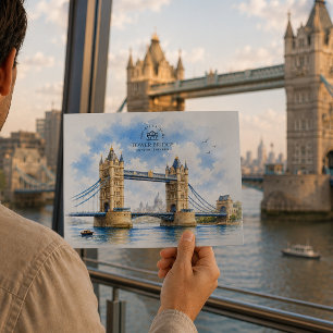 Tower Bridge, Londen, Engeland, Iconisch Landmark Briefkaart