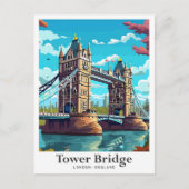 Tower Bridge Londen Engeland reisillustratie Briefkaart (Voorkant)