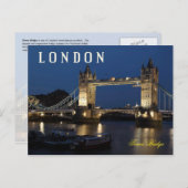 Tower Bridge, Londen, Engeland 's nachts Briefkaart (Voorkant / Achterkant)