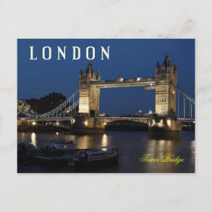 Tower Bridge, Londen, Engeland 's nachts Briefkaart