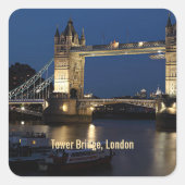 Tower Bridge, Londen, Engeland Vierkante Sticker (Voorkant)