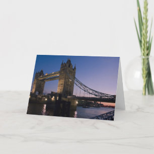 Tower Bridge Londen Engeland Water Nacht Stad Kaart