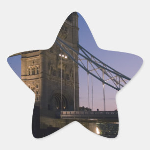 Tower Bridge Londen Engeland Water Nacht Stad Ster Sticker
