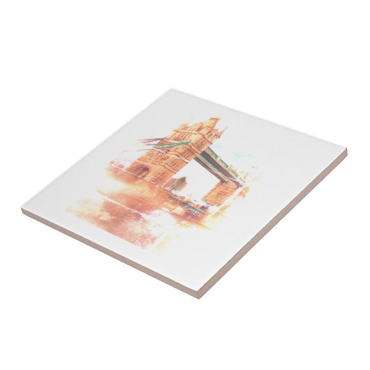 Tower Bridge Londen Groot-Brittannië Schets Tegeltje (Zijkant)