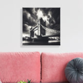 Tower Bridge Londen in dramatisch zwart-wit Canvas Afdruk (Insitu (Woonkamer))