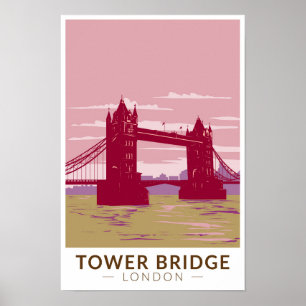 Tower Bridge Londen Reis Kunst Vintage Poster
