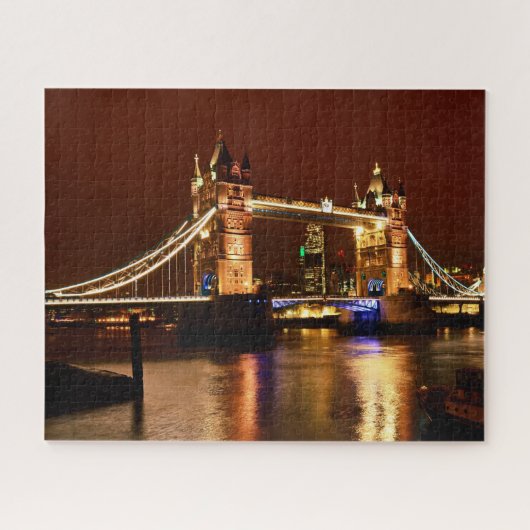 Tower Bridge & Londen 's nachts, Engeland (UK) Legpuzzel (Horizontaal)