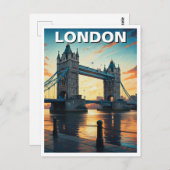 Tower Bridge Londen Verenigd Koninkrijk Reizen Briefkaart (Voorkant / Achterkant)