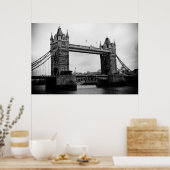Tower Bridge, Londen, Verenigd Koninkrijk, zwart-w Poster (Keuken)