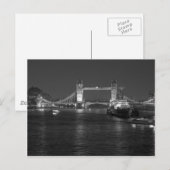 Tower Bridge Londen, zwart en wit Briefkaart (Voorkant / Achterkant)