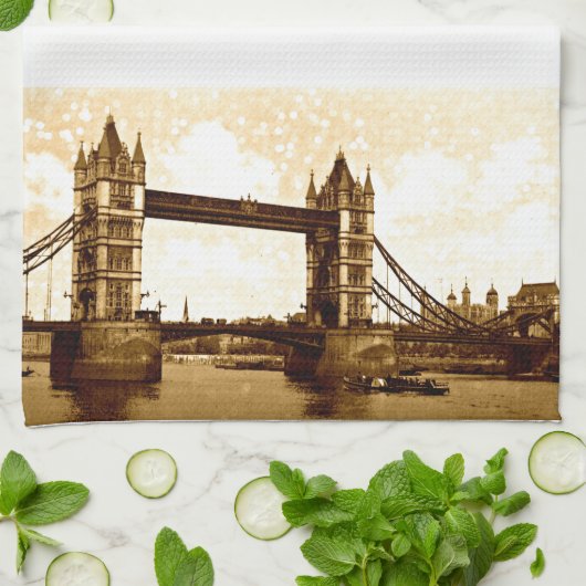 Tower Bridge London 1900 Theedoek (Gevouwen)