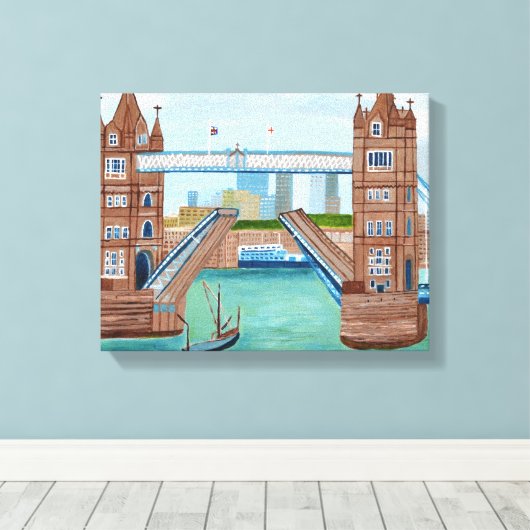 Tower Bridge London Canvas Afdruk (Insitu (Houten vloer))