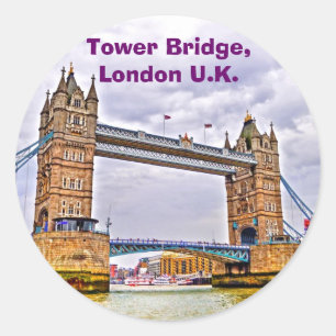 Tower Bridge London, England Art Design Ronde Sticker
