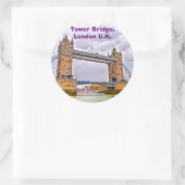 Tower Bridge London, England Art Design Ronde Sticker (Tas)