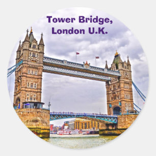 Tower Bridge London, England Art Design Ronde Sticker