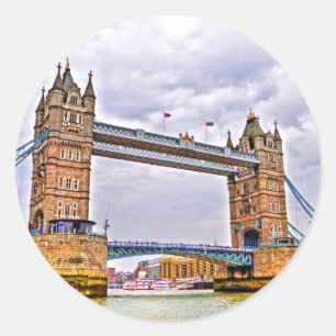 Tower Bridge London, England Art Design Ronde Sticker