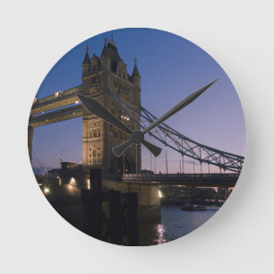Tower Bridge London England Water Night City Ronde Klok