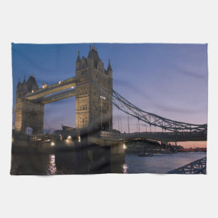 Tower Bridge London England Water Night City Theedoek