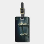 Tower Bridge London in Night Fog Bagagelabel (Voorkant verticaal)