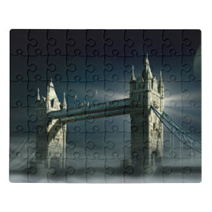 Tower Bridge London in Night Fog Puzzel
