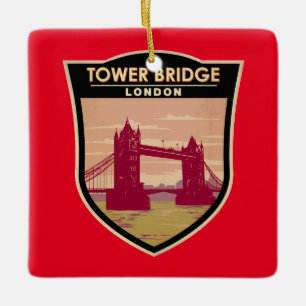 Tower Bridge London Travel Art Vintage Keramisch Ornament