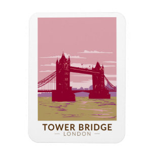 Tower Bridge London Travel Art Vintage Magneet