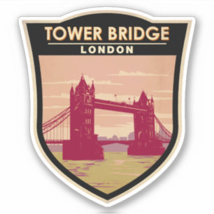 Tower Bridge London Travel Art Vintage Sticker