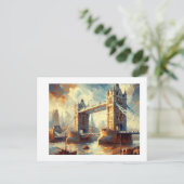 Tower Bridge met het Londense stadsgezicht, Briefkaart (Staand voorkant)