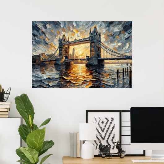 Tower Bridge olieverfschilderij Poster (Thuiskantoor)