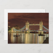 Tower Bridge 's nachts, Londen Briefkaart (Voorkant / Achterkant)