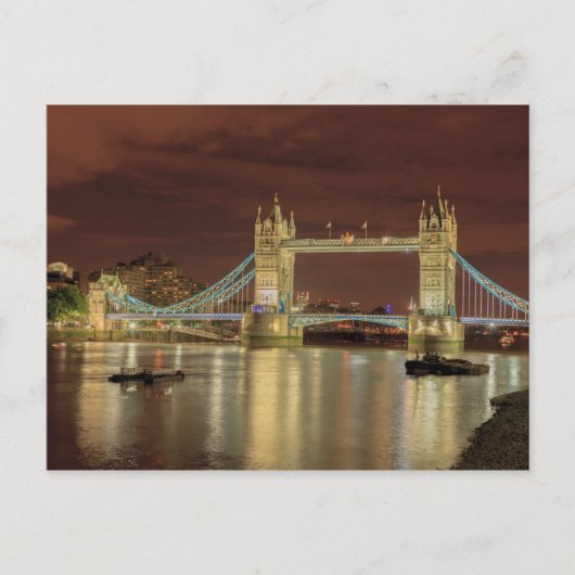 Tower Bridge 's nachts, Londen Briefkaart (Voorkant)